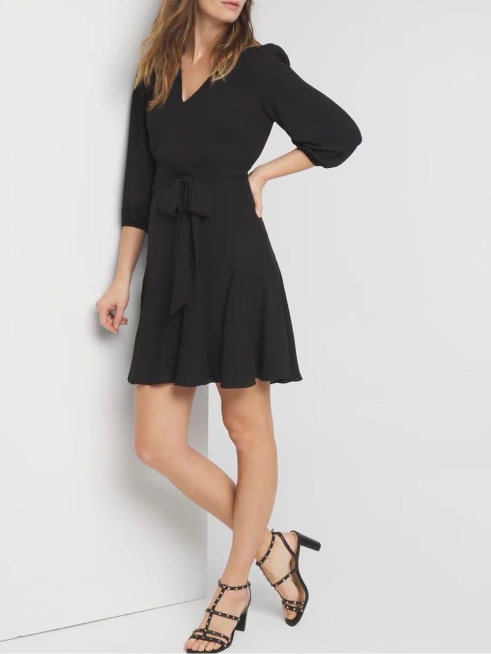 White House Black Market Elbow-Sleeve Godet Dress Size 8